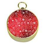 Christmas Pattern Red Gold Compasses Front