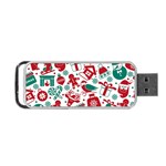 Background Vector Texture Christmas Winter Pattern Seamless Portable USB Flash (Two Sides) Back