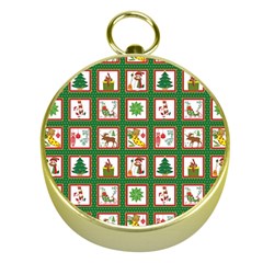 Christmas-paper-christmas-pattern Gold Compasses by Grandong