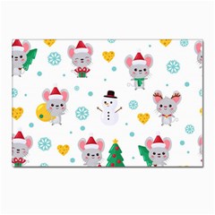 Christmas-seamless-pattern-with-cute-kawaii-mouse Postcard 4 x 6  (pkg Of 10) by Grandong