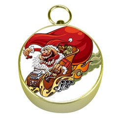 Funny Santa Claus Christmas Gold Compasses by Grandong