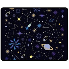 Starry Night  Space Constellations  Stars  Galaxy  Universe Graphic  Illustration Two Sides Fleece Blanket (medium) by Grandong