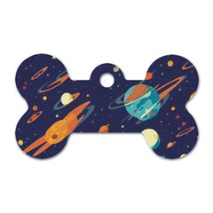 Space Galaxy Planet Universe Stars Night Fantasy Dog Tag Bone (one Side) by Grandong