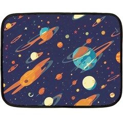 Space Galaxy Planet Universe Stars Night Fantasy Two Sides Fleece Blanket (mini) by Grandong