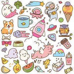 Set-kawaii-doodles -- Play Mat (rectangle) by Grandong