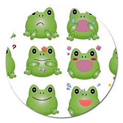 Kawaii-frog-rainy-season-japanese Magnet 5  (round) by Grandong