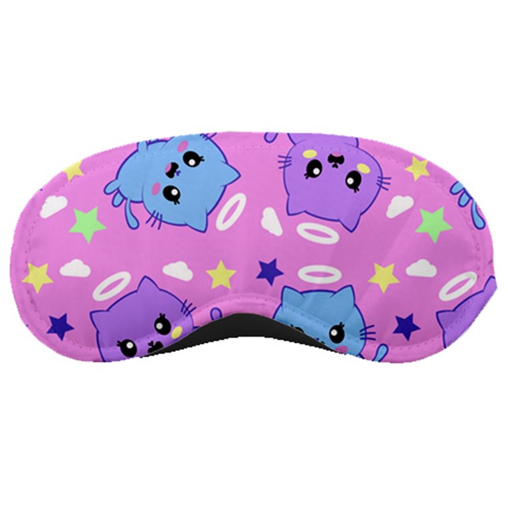 Seamless Pattern With Cute Kawaii Kittens Sleep Mask