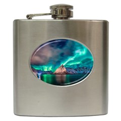 Amazing Aurora Borealis Colors Hip Flask (6 Oz) by Grandong