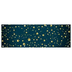 Star Golden Pattern Christmas Design White Gold Banner And Sign 9  X 3  by Vaneshop