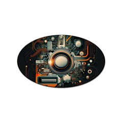 Illustrations Technology Robot Internet Processor Sticker Oval (100 Pack) by Vaneshop