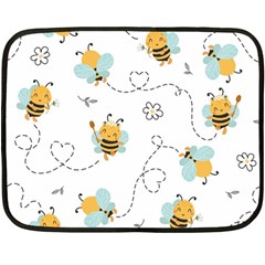 Bee Art Pattern Design Wallpaper Background Print Two Sides Fleece Blanket (mini) by Vaneshop