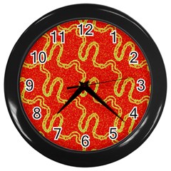 Background Ornamental Pattern Abstract Seamless Wall Clock (black) by Vaneshop