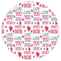 Love Mom Happy Mothers Day I Love Mom Graphic Round Trivet by Vaneshop