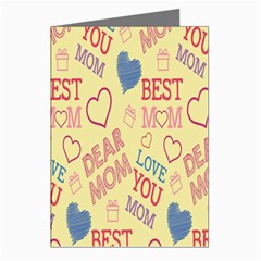 Love Mom Happy Mothers Day I Love Mom Graphic Pattern Greeting Cards (pkg Of 8) by Vaneshop