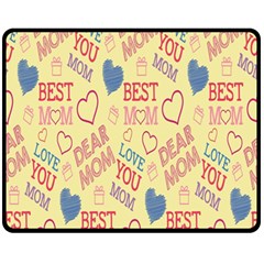 Love Mom Happy Mothers Day I Love Mom Graphic Pattern Fleece Blanket (medium) by Vaneshop