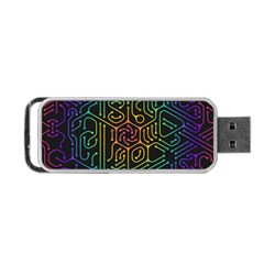 Circuit Hexagonal Geometric Pattern Background Pattern Portable Usb Flash (one Side) by Vaneshop