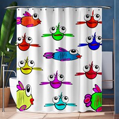 Fish Swim Cartoon Funnycute Shower Curtain 60  X 72  (medium)  by Sapixe