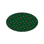 Christmas Green Pattern Background Sticker Oval (100 pack) Front