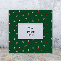 Christmas Green Pattern Background White Box Photo Frame 4  X 6  by Pakjumat