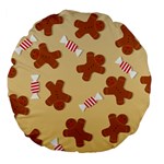 Gingerbread Christmas Time Large 18  Premium Flano Round Cushions Front