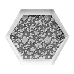 Christmas Wrapping Paper Hexagon Wood Jewelry Box by Pakjumat