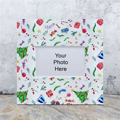 Illustration Christmas Pattern White Box Photo Frame 4  X 6  by Pakjumat