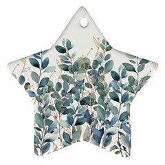 Green And Gold Eucalyptus Leaf Star Ornament (two Sides) by Jack14