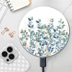 Green And Gold Eucalyptus Leaf Wireless Fast Charger(white) by Jack14