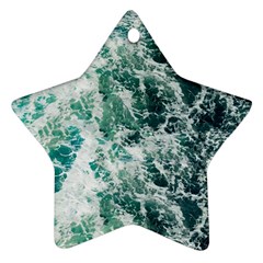 Blue Ocean Waves Star Ornament (two Sides) by Jack14