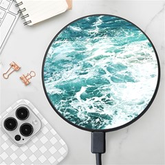 Blue Crashing Ocean Wave Wireless Fast Charger(black) by Jack14