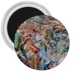 Green On Ochre Blend 3  Magnets by kaleidomarblingart