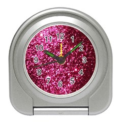 Pink Glitter Travel Alarm Clock by Amaryn4rt