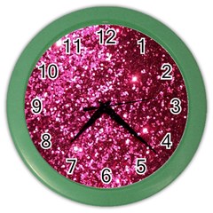 Pink Glitter Color Wall Clock by Amaryn4rt