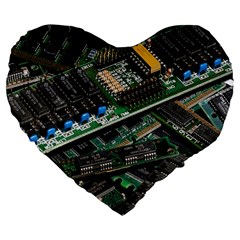 Computer Ram Tech - Large 19  Premium Flano Heart Shape Cushions by Amaryn4rt