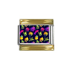 Space Patterns Gold Trim Italian Charm (9mm) by Amaryn4rt