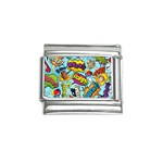 Comic Elements Colorful Seamless Pattern Italian Charm (9mm) Front