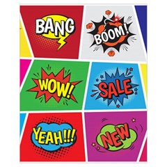 Pop Art Comic Vector Speech Cartoon Bubbles Popart Style With Humor Text Boom Bang Bubbling Expressi Drawstring Bag (small) by Amaryn4rt