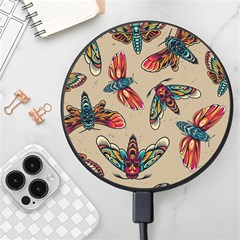 Tattoos Colorful Seamless Pattern Wireless Fast Charger(black) by Amaryn4rt