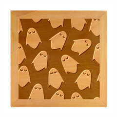 Ghost Halloween Pattern Wood Photo Frame Cube by Amaryn4rt