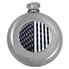 Architecture-building-pattern Round Hip Flask (5 Oz) by Amaryn4rt