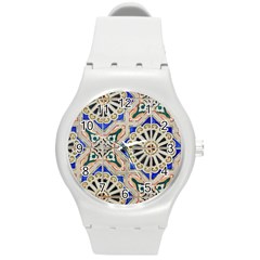 Ceramic-portugal-tiles-wall- Round Plastic Sport Watch (m) by Amaryn4rt