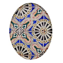 Ceramic-portugal-tiles-wall- Oval Glass Fridge Magnet (4 Pack) by Amaryn4rt