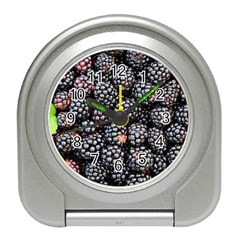 Blackberries-background-black-dark Travel Alarm Clock by Amaryn4rt