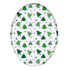 Christmas Trees Pattern Design Pattern Oval Glass Fridge Magnet (4 Pack) by Amaryn4rt