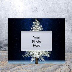 Tree Pine White Starlight Night Winter Christmas White Tabletop Photo Frame 4 x6  by Amaryn4rt