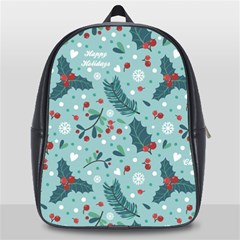 Seamless-pattern-with-berries-leaves School Bag (large) by Amaryn4rt