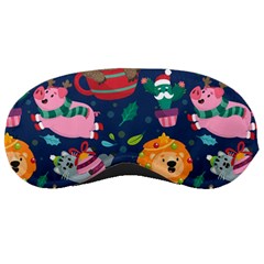 Funny-animal Christmas-pattern Sleep Mask by Amaryn4rt