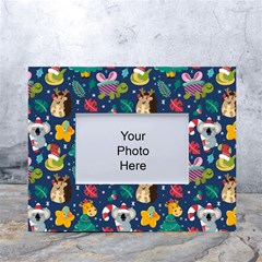 Colorful-funny-christmas-pattern  --- White Tabletop Photo Frame 4 x6  by Amaryn4rt