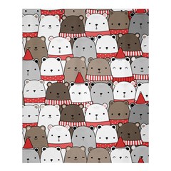 Cute Adorable Bear Merry Christmas Happy New Year Cartoon Doodle Seamless Pattern Shower Curtain 60  X 72  (medium)  by Amaryn4rt