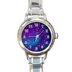 Realistic-night-sky-poster-with-constellations Round Italian Charm Watch by Amaryn4rt